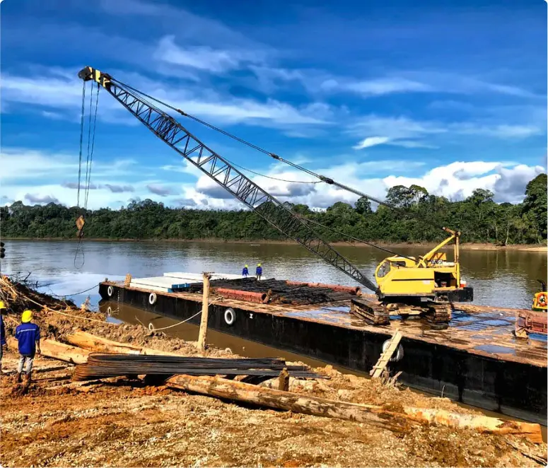 1.1 km Barge Loading Conveyor & Jetty — Marine works, conveyor foundations and site overview