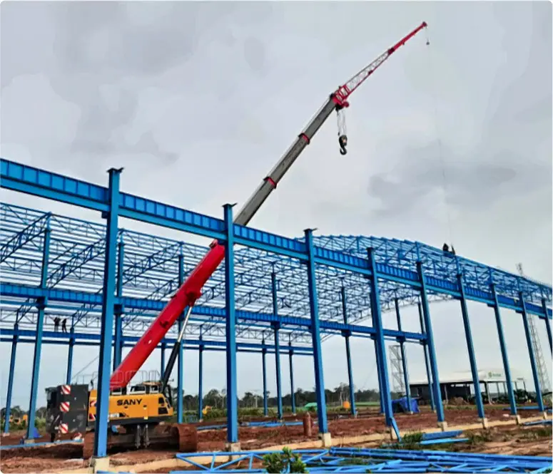 T-Workshop Complex, 13,360 m² — Steel erection