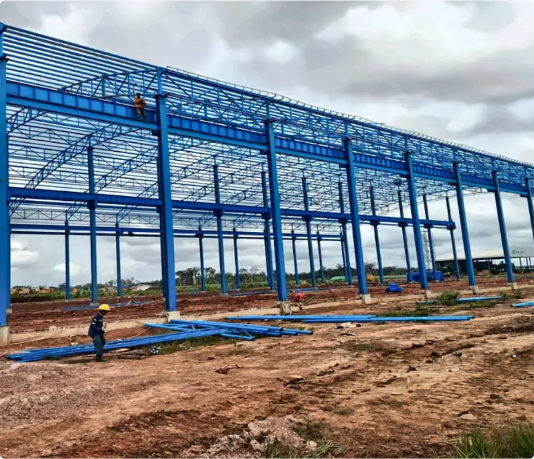 T-Workshop Complex, 13,360 m² — Steel erection
