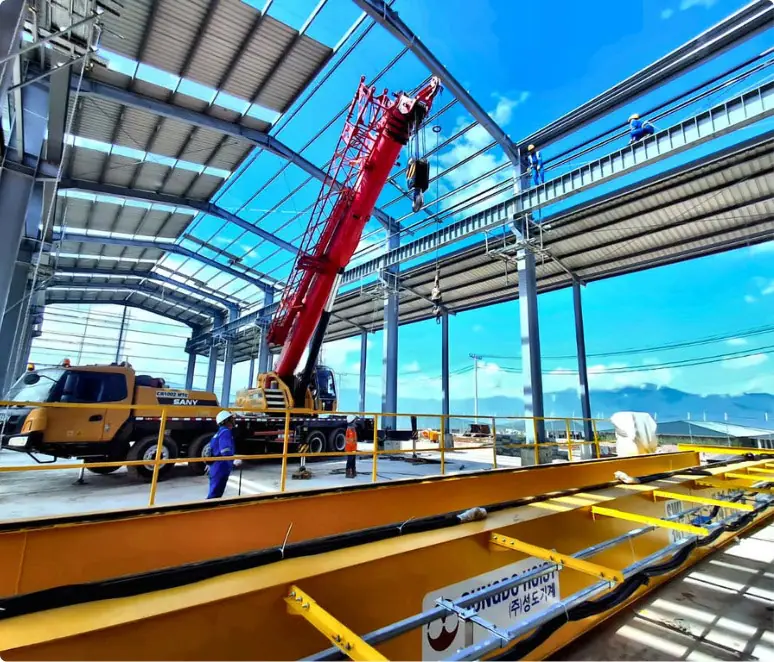 Permanent Workshop, Office & Support Facilities — Crane runway and roofing