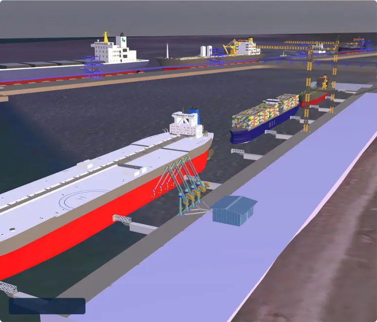 50 MTPA Limestone Mining, Crushing & Port Facility — Design model: port, stockyard and storage