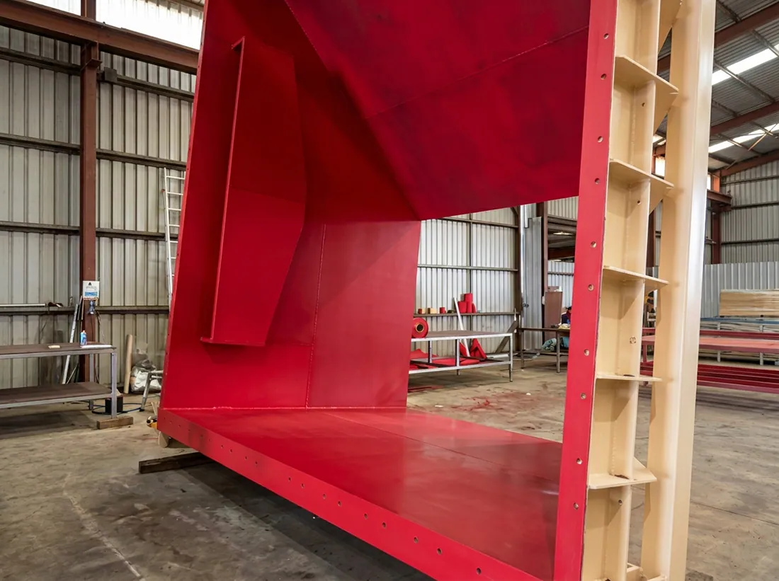 Completed heavy chute rock box