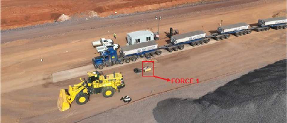 Road train and FORCE 1 site